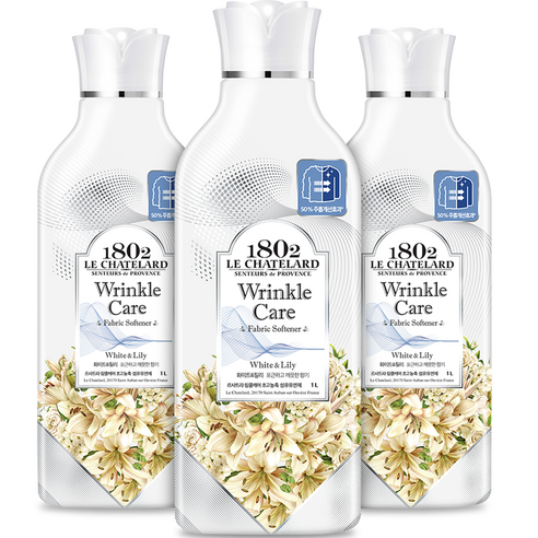 르샤트라1802 링클케어 초고농축 섬유유연제 화이트 & 릴리, 1L, 1개