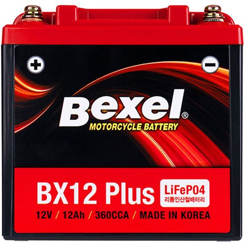 벡셀 리튬인산철 오토바이 배터리, BX12 Plus, 1개