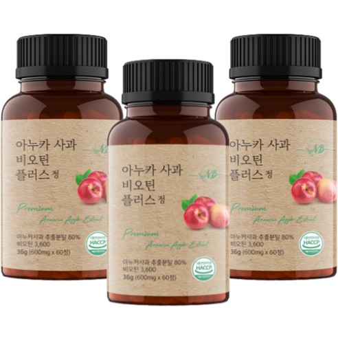 네이처발란스 아누카 사과 비오틴 플러스 정 36g, 3개