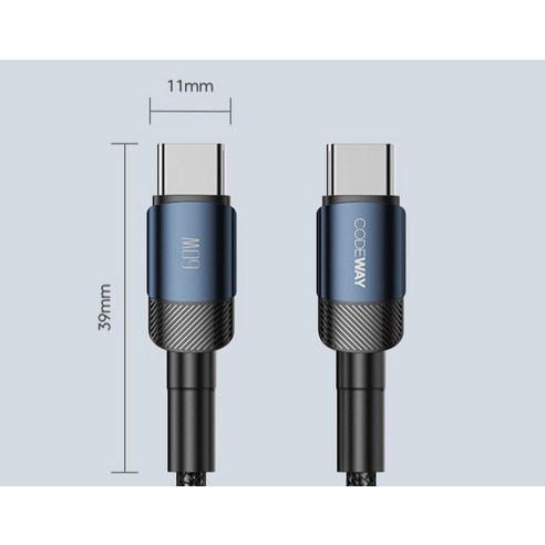 코드웨이 C-C 초고속 충전 데이터 숏 케이블: 빠른 충전, 빠른 데이터 전송, 컴팩트한 디자인