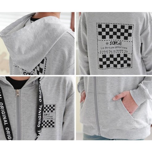 Junior  時尚  男孩  女孩  普通  服裝  上衣  帽衫  zip-up  Junior