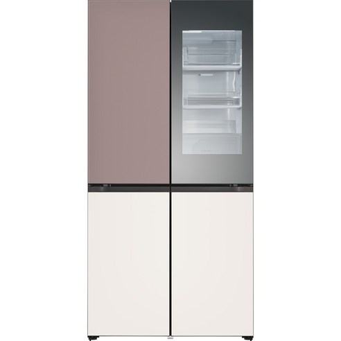 [색상선택형] LG전자 오브제 디오스 노크온 미러글라스 빌트인타입 4도어 양문형 냉장고 미스트 방문설치, 오브제컬렉션 클레이핑크 베이지, M623GKB352S