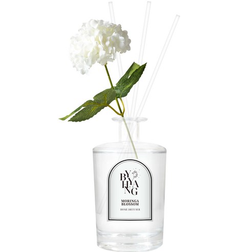 바이향 블루밍 홈 디퓨저 500ml + 조화스틱 + 리드스틱 4p 세트, 모링가블라썸, 1세트
