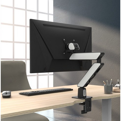 책상 공간을 최적화하고 인체공학적 편안함을 제공하는 카멜마운트 고든 디자인 싱글 모니터 거치대 GDA3B