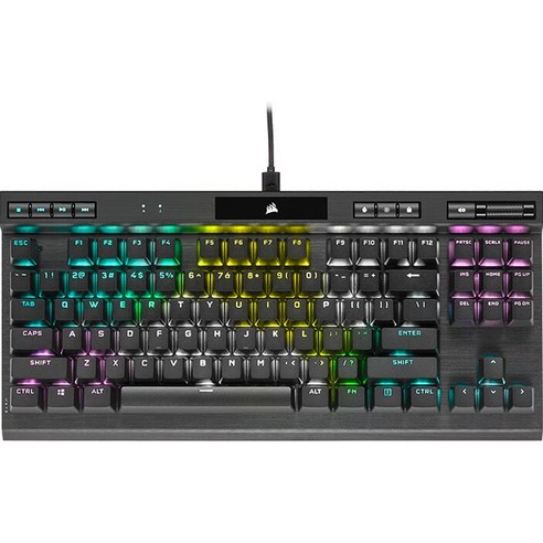 커세어 K70 RGB TKL 기계식 게이밍 유선 텐키리스 키보드, 블랙, RGP0071, 은축