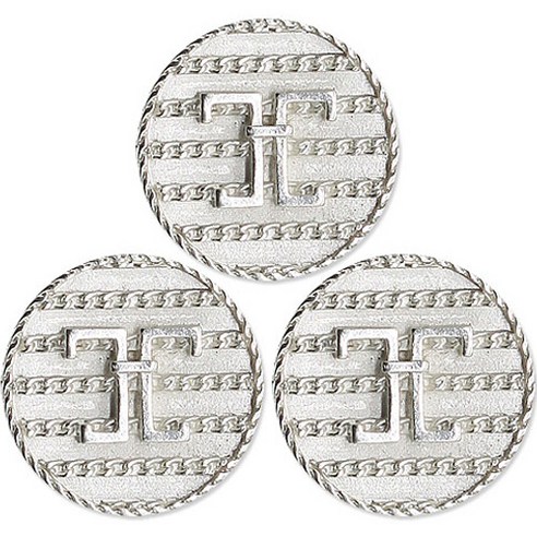 동대문단추왕 이케인 단추 15mm, 은반광, 3개 금장단추