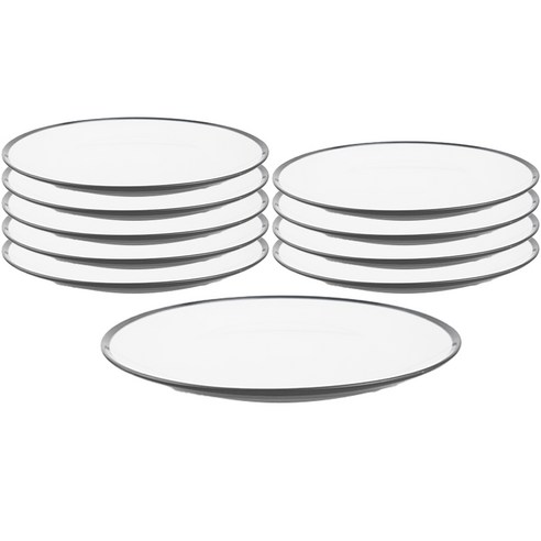 키친프리 모던 투톤 멜라민 그릇 원형접시 5호 26 x 2.7 cm, 1세트, 5호10개, 그레이