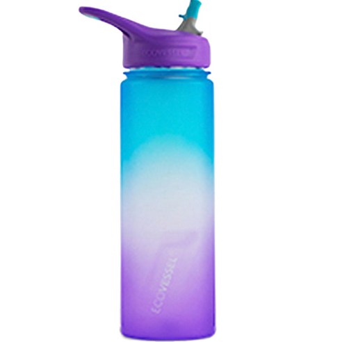 에코베슬 웨이브 24 트라이탄 손잡이 대용량 빨대 텀블러, 라벤더필즈, 709ml, 1개
