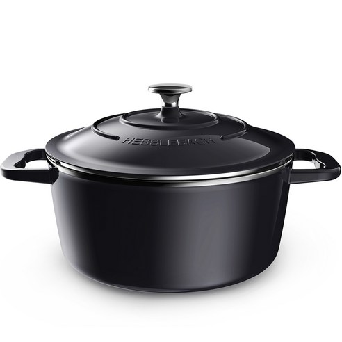 헤슬바흐 인덕션 스테인리스 합금 주물냄비 1.5L, 18cm, 오닉스(내부 버터크림)