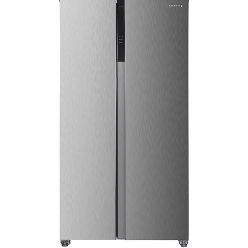 쿠잉전자 저소음 프리스탠딩 2도어 양문형 냉장고 방문설치, 메탈실버, SBS440M