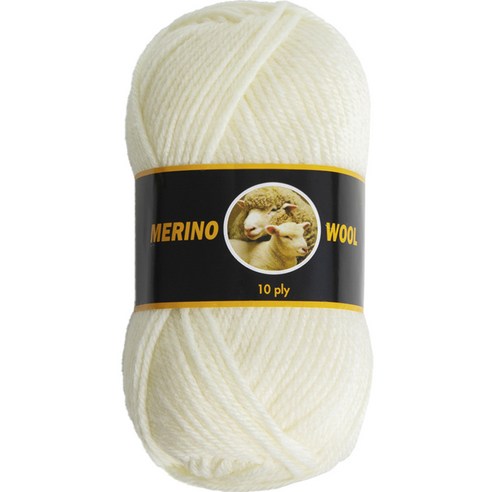 yarna 메리노 울 뜨개실 10ply, 303 아이보리, 1개