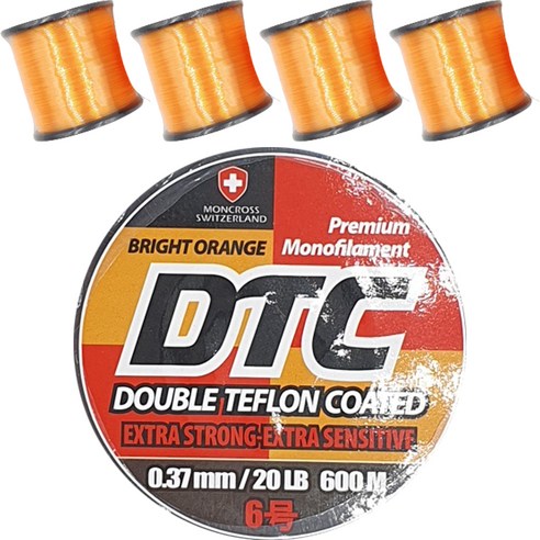 몽크로스 DTC 모노라인 나일론줄 루어 원투 바다 민물 장어 벌크 낚시줄 600m 5p, BRIGHT ORANGE, 5개