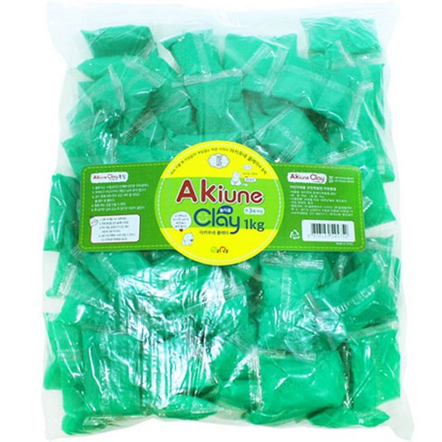 EzRz 유아용 창의력 미술교육 찰흙놀이 아키우네클레이 100p, 초록, 1kg