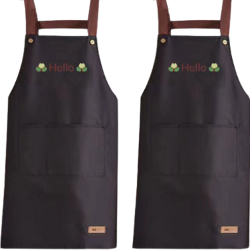 헬로젬 헬로 포켓 H형 앞치마, 블랙, 2개