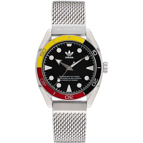 아디다스 남성용 메쉬밴드 3핸드 패션시계 43mm AOFH2250