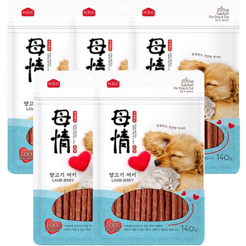 모정 강아지 고기 져키 간식, 양, 140g, 5개
