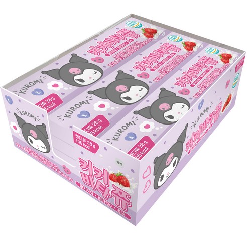 아텍스 유아용 쿠로미 커커비타쮸 비타민캔디 7p, 딸기우유맛, 28g, 15개