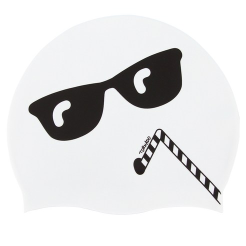 토네이도 디자인 실리콘 수영모자 TC1960, WHITE, 1개