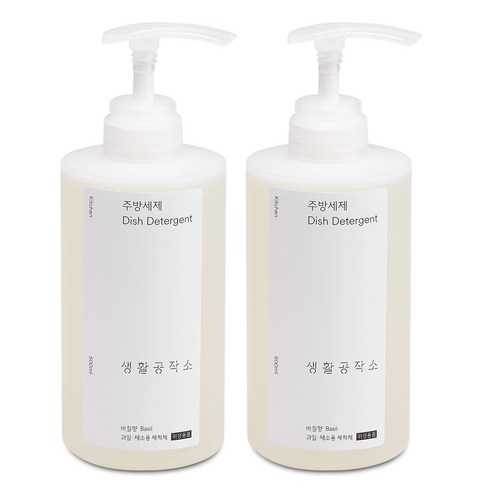 생활공작소 주방세제 바질향, 500ml, 2개