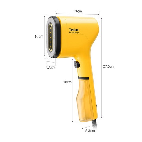 테팔 핸디형 스팀다리미 퓨어 팝, DT2026K0, 선샤인 옐로우