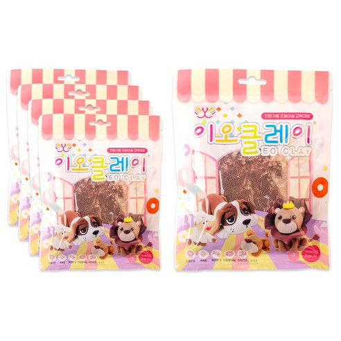 이오 유아용 폼클레이 5p, 갈색, 50g