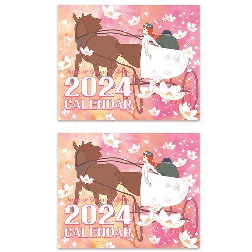 빨강머리앤 2024 벽걸이 캘린더, 2개, 핑크