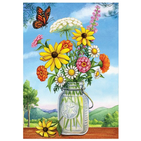 알로데 화병 플라워 유리병 그림 벽 장식 DIY 보석십자수 30 x 40 cm, NO 06, 1개
