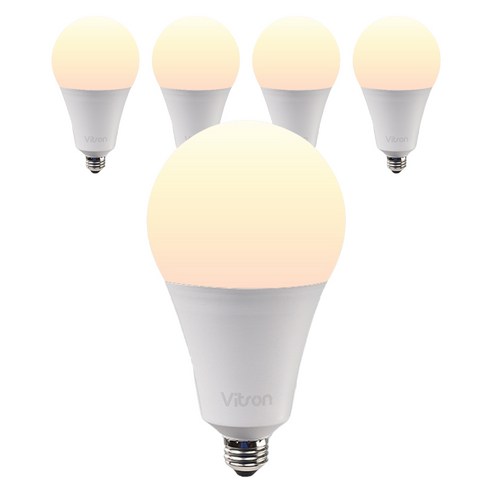 원하 비츠온 A-벌브 LED 전구 18W 화이트, 전구색, 5개