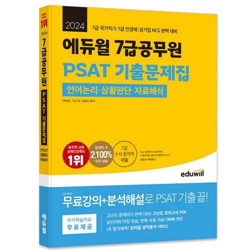 2024 에듀윌 7급공무원 PSAT 기출문제집 언어논리 상황판단 자료해석 김우진논리