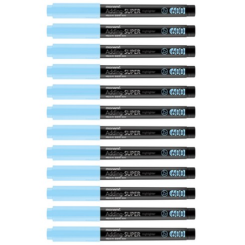 모나미 에딩슈퍼 600 파스텔 형광펜, 파스텔 블루, 12개