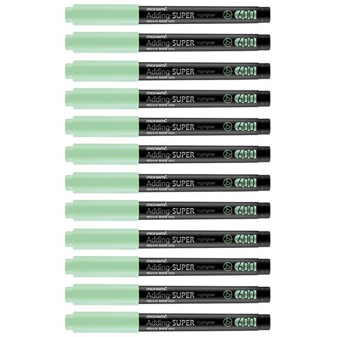 모나미 에딩슈퍼 형광펜 600 1다스(12CT), 블루, 12개입