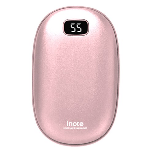 아이노트 휴대용 충전식 손난로 보조배터리 8000mAh, HW800P, 로즈골드