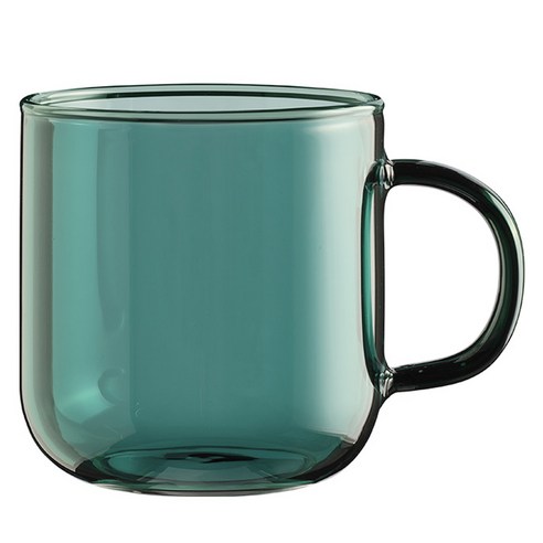 메종오브제 베이직 컬러 내열 유리 머그컵 340ml, 포레스트 그린, 1개