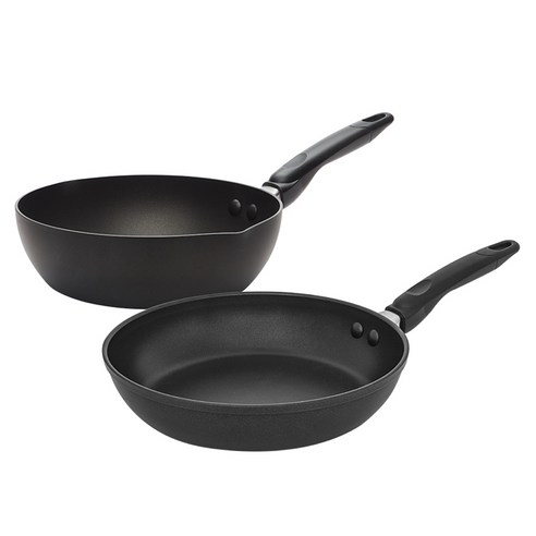 마이어코리아 인덕션 쿡앤룩 멀티 프라이팬 2종 세트, 블랙, 프라이팬 26cm + 멀티팬 24cm