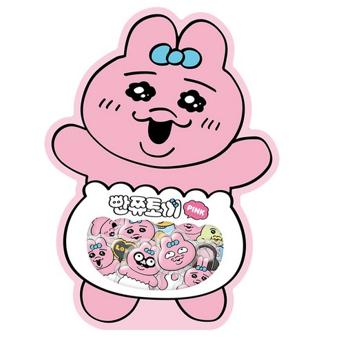 도티도그 빤쮸토끼 조각스티커, PINK, 1개