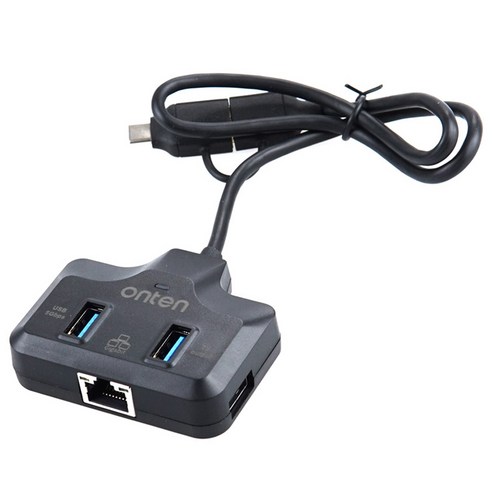 usbhub 컴스마트 TYPE-C / A 3.0 4포트 외장형 기가비트 이더넷 USB 랜카드 허브 FW547, 블랙 Best Top5