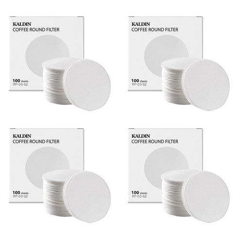 칼딘 모카포트 여과지 더치커피기구 올 라운드 포터필터 51mm, 100개입, 4개