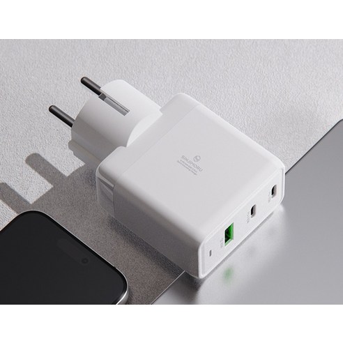 신지모루 O PD GaN 65W 접지 3포트 초고속 충전기, 화이트, 1개