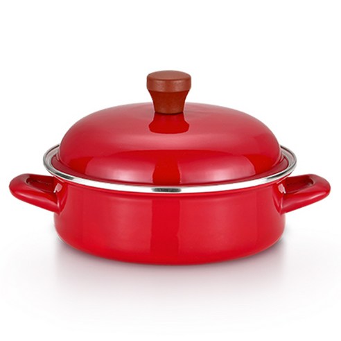 리빙아트 인덕션 옥슨 높은 법랑 전골냄비, 22cm, 레드, 1개