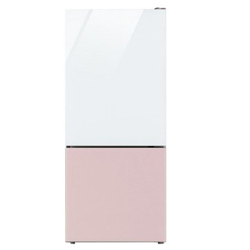 디마인 글라스 투도어 일반형 냉장고 176L 방문설치, 화이트+핑크, RJ172TTW