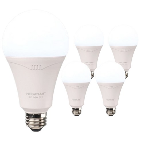 비츠온 A 벌브 메가맨 LED 전구 16W 화이트, 주광색, 5개