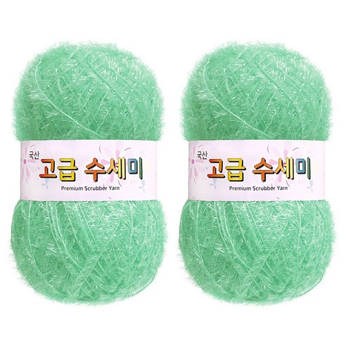 yarna 고급 수세미 뜨개실 80g, 133 소프트민트, 2개