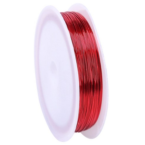 코히모 와이어 DIY 수공예 컬러 철사 0.4mm x 50m 3W275, 5개, 레드
