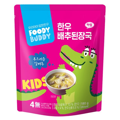 푸디버디 유아용 한우 배추된장국, 180g, 1개