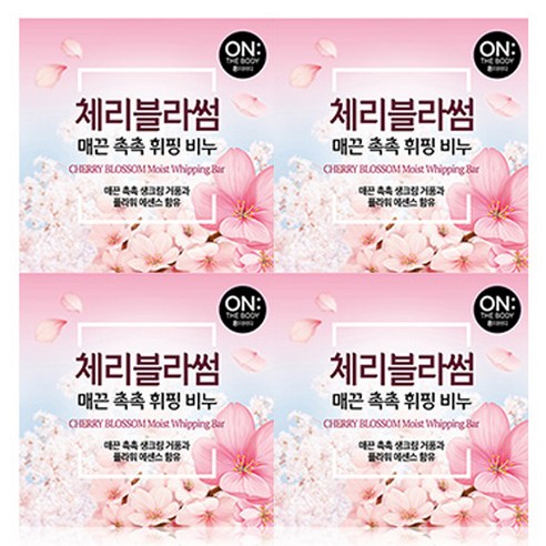 온더바디 플라워 휘핑 비누 체리블러썸, 90g, 16개