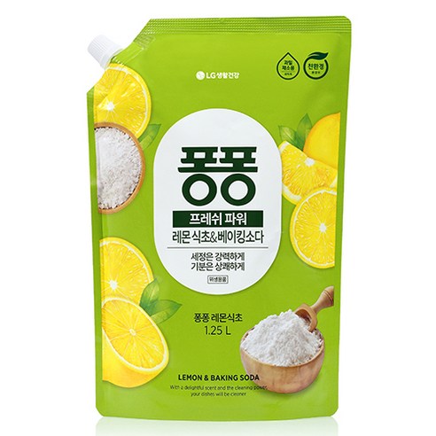 퐁퐁 프레시파워 레몬 & 베이킹소다 리필, 1개, 1.25L