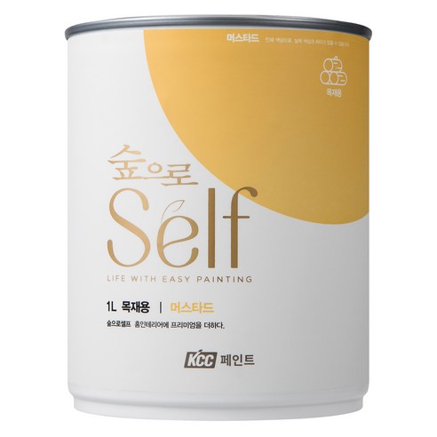 KCC 숲으로 셀프 목재용 페인트 에그쉘, 머스타드, 1L, 1개