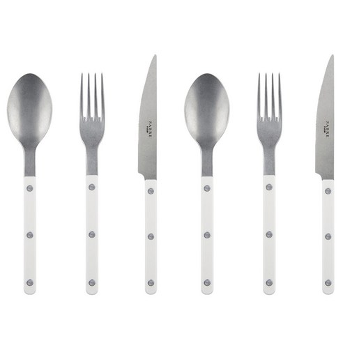 사브르 빈티지 3종 세트, 화이트, 디너스푼 + 디너포크 + 디너나이프, 2세트