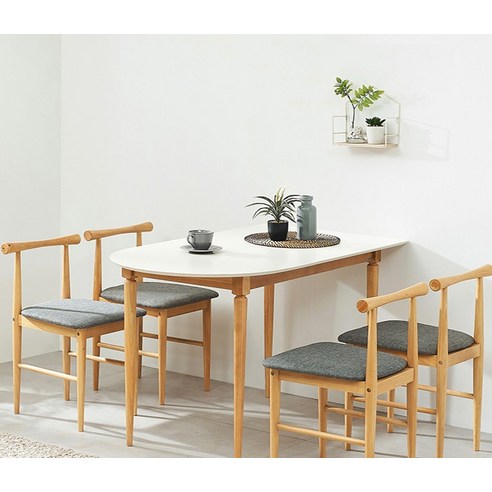 집에서 식사를 예술로 바꾸는 헤즈로 반원형 원목 식탁 세트