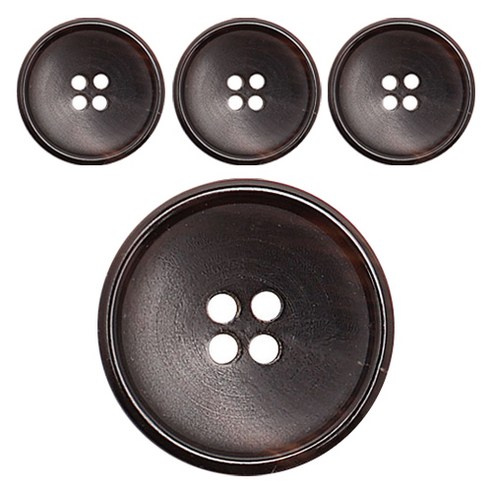 동대문단추왕 고급 리얼소뿔 단추 18mm JWS-09, 브라운, 4개